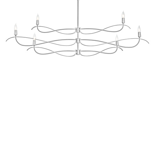 Willow Six Light Chandelier in Sterling (39|136352-SKT-MULT-85)