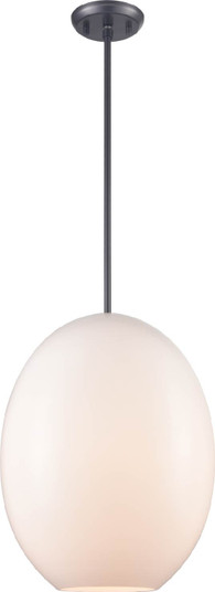 Valour Road One Light Pendant in Ebony With Half Opal Glass (214|DVP49020EB-OP)