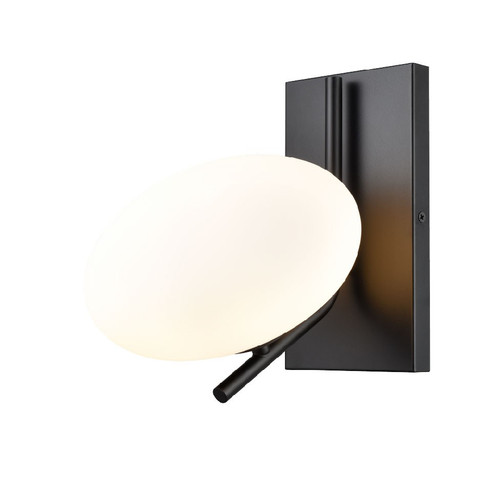 Valour Road One Light Wall Sconce in Ebony With Half Opal Glass (214|DVP49001EB-OP)