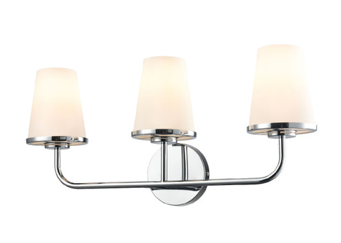 Kanata Three Light Vanity in Chrome With Half Opal Glass (214|DVP48043CH-OP)