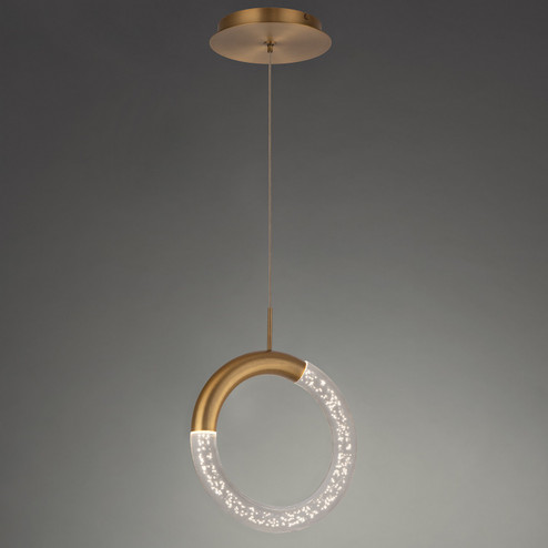 Ringlet LED Pendant in Aged Brass (34|PD-27308-AB)