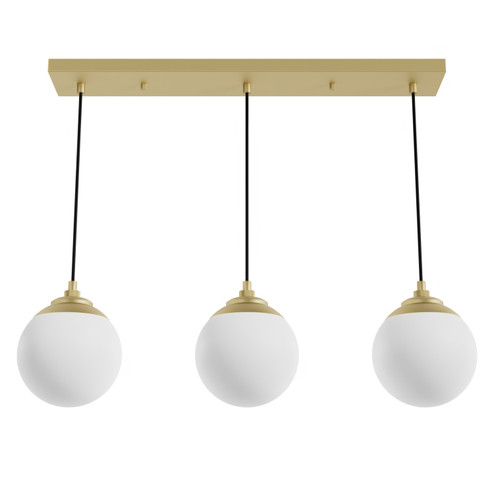 Hepburn Three Light Linear Cluster in Modern Brass (47|19758)