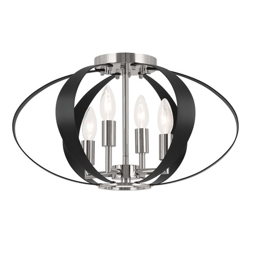 Cecil Four Light Flush Mount in Polished Nickel (12|52588PN)