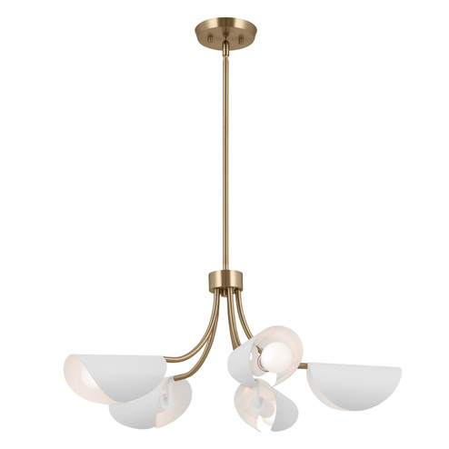 Arcus Five Light Chandelier/Semi Flush in Champagne Bronze (12|52558CPZWH)
