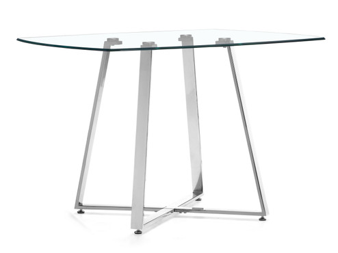 Lemon Drop Dining Table in Clear, Chrome (339|102195)