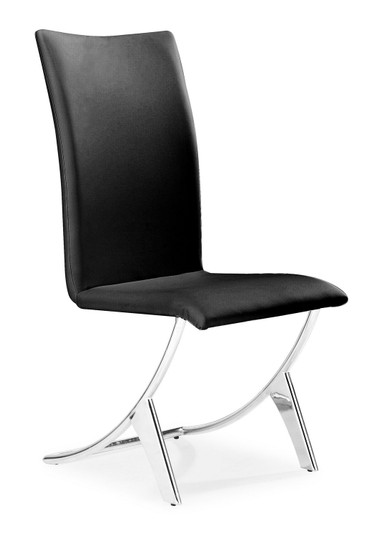 Delfin Dining Chair in Black, Chrome (339|102101)