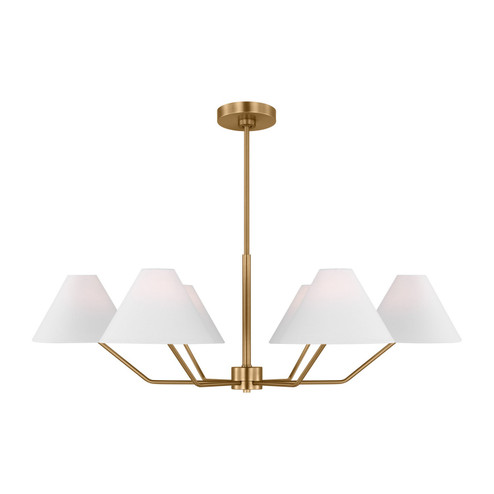 Burke Six Light Chandelier in Satin Brass (454|DJC1016SB)