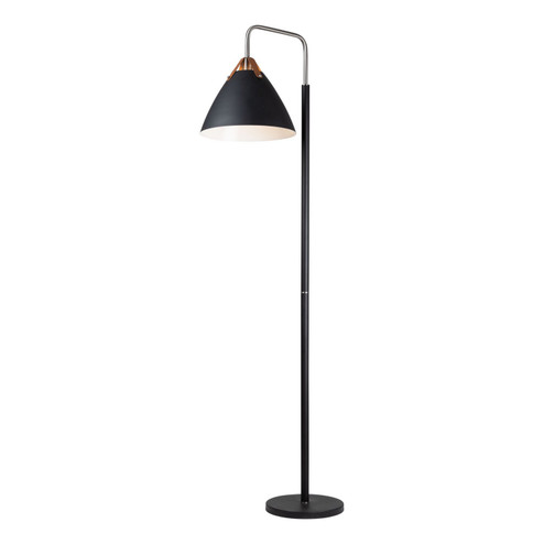 Tote One Light Floor Lamp in Black & Brass (78|SC13327BK)