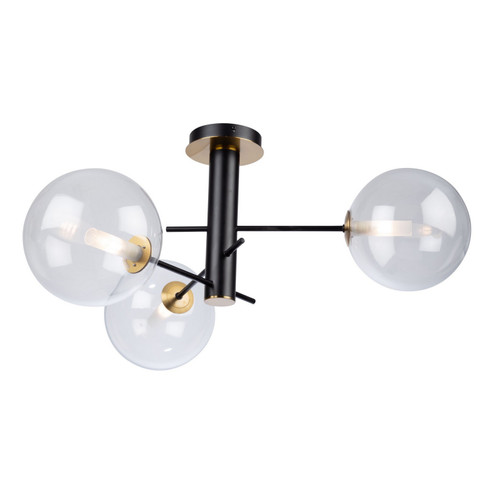 Aurelia Three Light Semi-Flush Mount in Matte Black & Brass (78|AC11763VB)