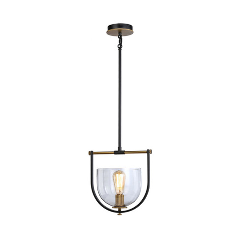 Cheshire One Light Pendant in Black & Brass (78|AC11741BB)