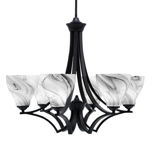 Zilo Six Light Chandelier in Matte Black (200|566-MB-4769)