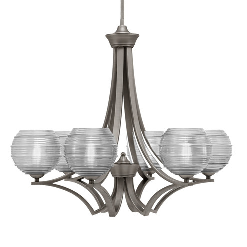 Zilo Six Light Chandelier in Graphite (200|566-GP-5110)
