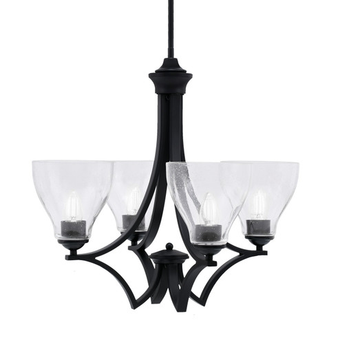 Zilo Four Light Chandelier in Matte Black (200|564-MB-4760)