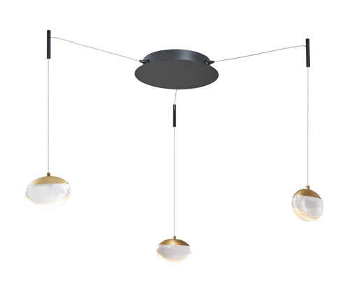 Athena LED Pendant in Matte Black/Brushed Brass (397|10062PN-MB:BB)