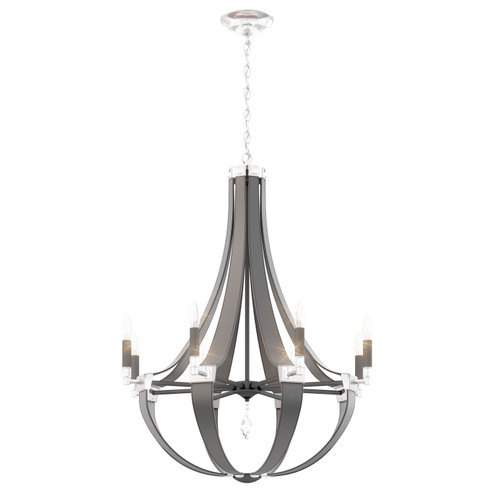 Crystal Empire Eight Light Chandelier in Grizzly Black (53|CY1008N-LB1R)
