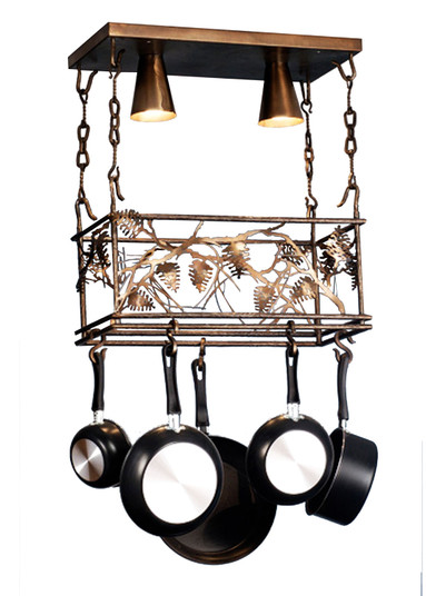Whispering Pines Two Light Pot Rack in Antique Copper (57|82756)