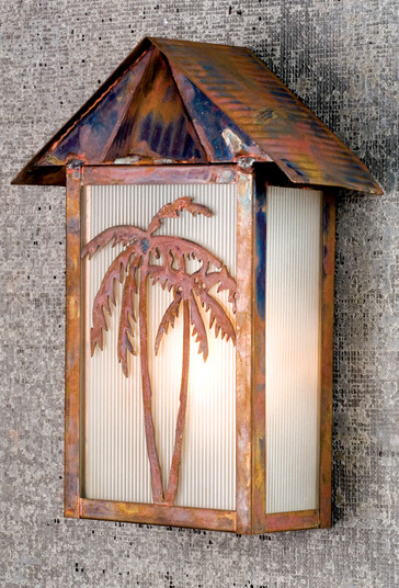 Tropical Floral One Light Wall Sconce in Vintage Copper (57|77967)