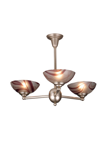 Deco Ball Three Light Chandelier in Nickel (57|70828)