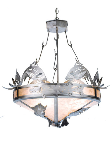 Catch Of The Day Four Light Inverted Pendant in Industrial Steel (57|68070)