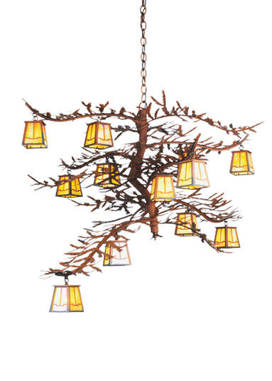 Pine Branch 12 Light Chandelier in Rust/Wrought Iron (57|67904)