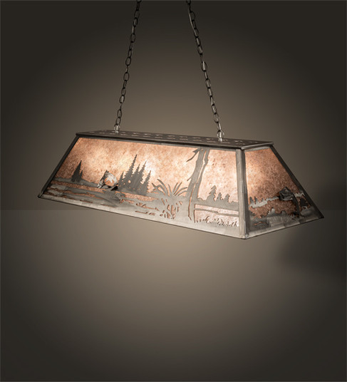 Leaping Trout Nine Light Oblong Pendant in Industrial Steel (57|65179)