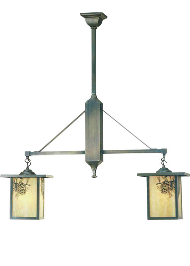 Hyde Park Two Light Island Pendant in Verdigris (57|52189)