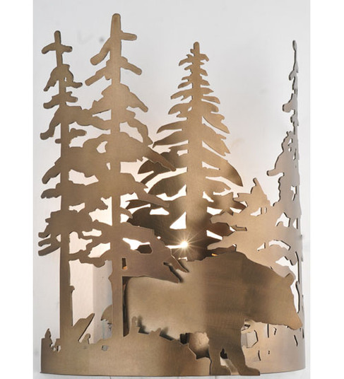 Bear Through The Trees One Light Wall Sconce in Antique Copper (57|51493)