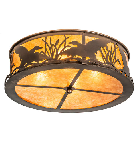 Ducks in Flight Four Light Flushmount in Antique Copper (57|51238)