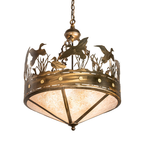 Ducks In Flight Four Light Pendant in Antique Copper (57|32314)
