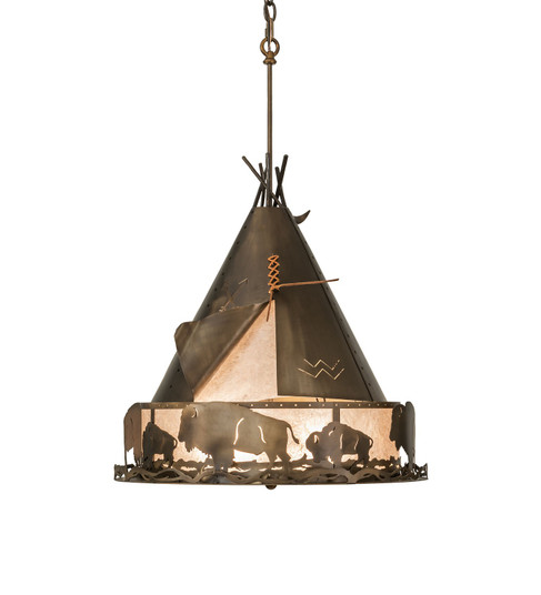 Teepee Four Light Pendant in Antique Copper (57|32120)