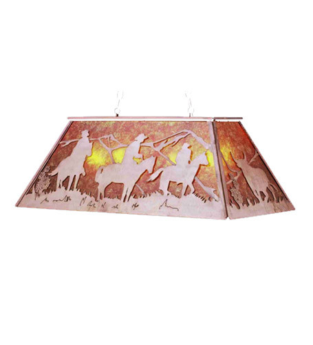 Rustlers Six Light Oblong Pendant in Antique Copper (57|32115)