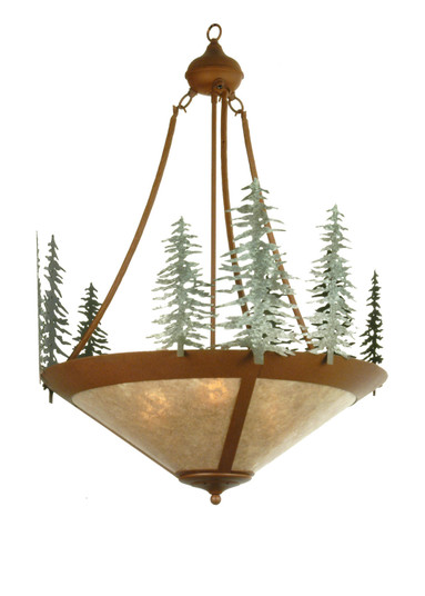 Tall Pines Three Light Inverted Pendant in Rust/Green Trees (57|29543)