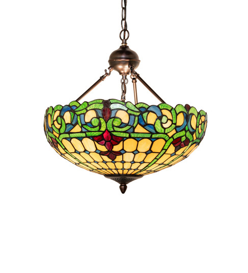 Duffner & Kimberly Three Light Inverted Pendant in Beige Burgundy Blue/Green Green (57|26694)