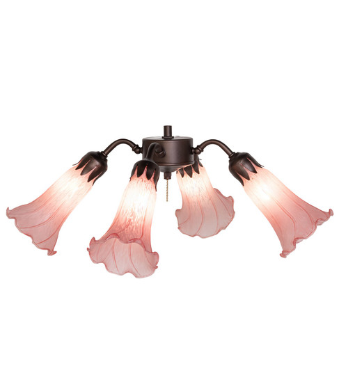 Pink Four Light Fan Light in Mahogany Bronze (57|261502)