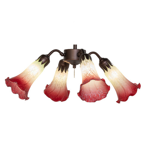Seafoam/Cranberry Four Light Fan Light in Mahogany Bronze (57|261501)