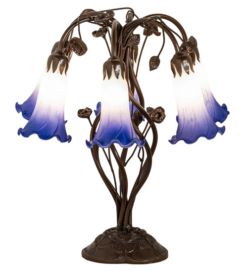 Blue/White Pond Lily Six Light Table Lamp in Mahogany Bronze (57|255820)