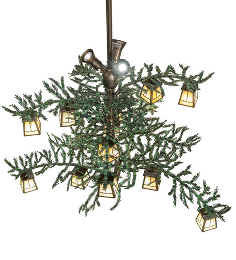 Pine Branch 15 Light Chandelier in Antique Copper With Green Needles (57|253317)