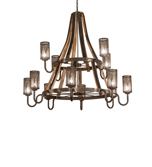 Barrel Stave 12 Light Chandelier in Tyler Bronze (57|245818)
