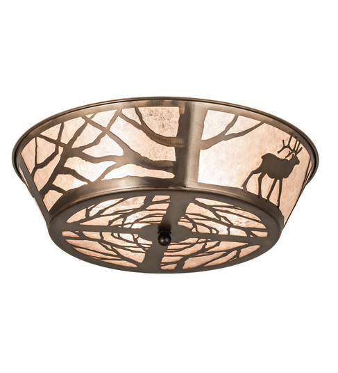 Elk On The Loose Four Light Flushmount in Antique Copper (57|245629)