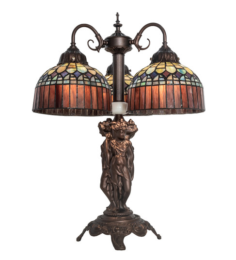 Tiffany Candice Three Light Table Lamp in Mahogany Bronze (57|245481)
