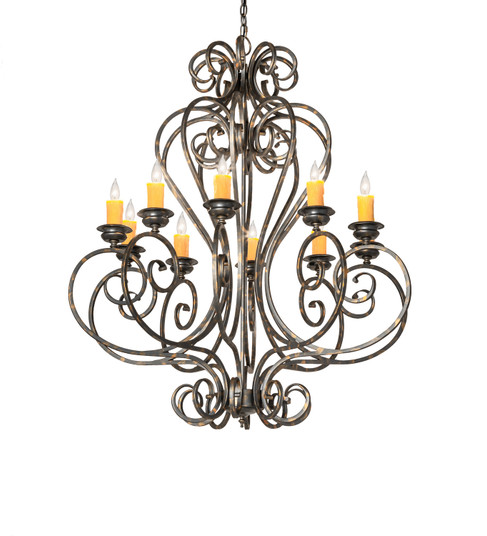 Fernando Ten Light Chandelier in French Bronze (57|243808)