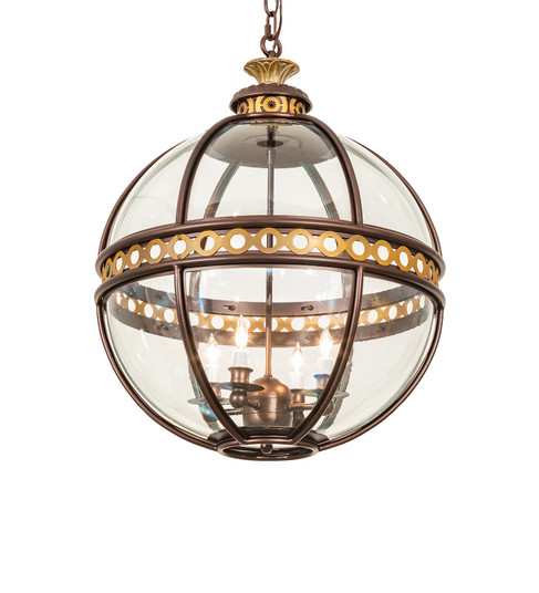 Guilloche Four Light Pendant in Mahogany Bronze (57|240983)