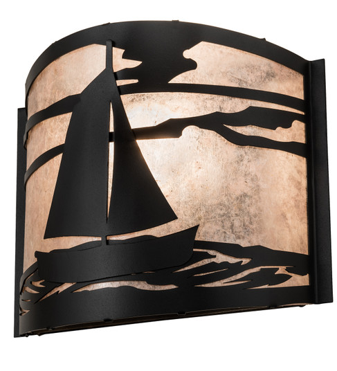Sailboat One Light Wall Sconce in Textured Black (57|23829)