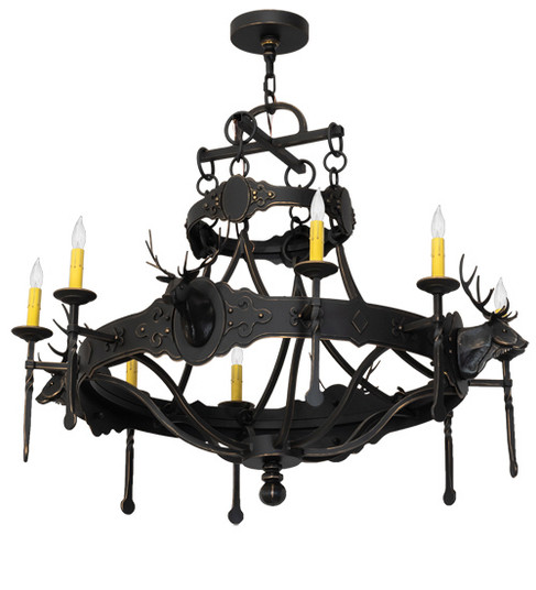 Stag Eight Light Chandelier in Timeless Bronze Hilighted (57|234729)