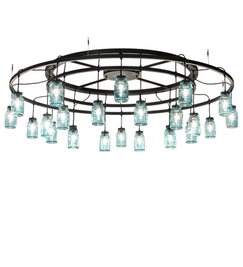 Mason Jar 24 Light Chandelier in Textured Black (57|224641)