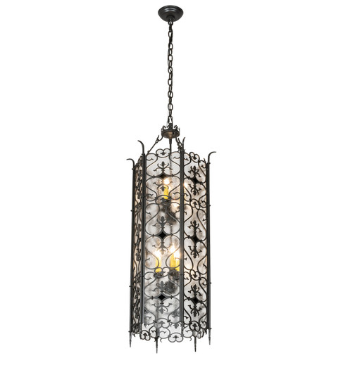 Saskia Six Light Pendant in Hand Rubbed Iron (57|223517)