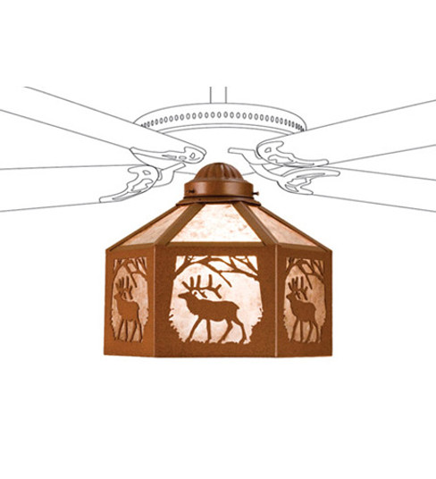 Elk One Light Fan Light Shade in Rust (57|22239)