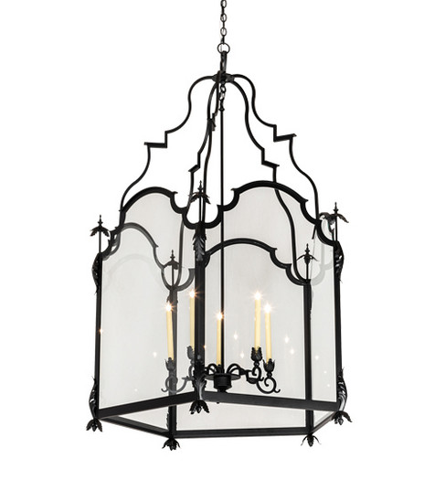 Lattimer Five Light Pendant in Textured Black And Ivory (57|221994)
