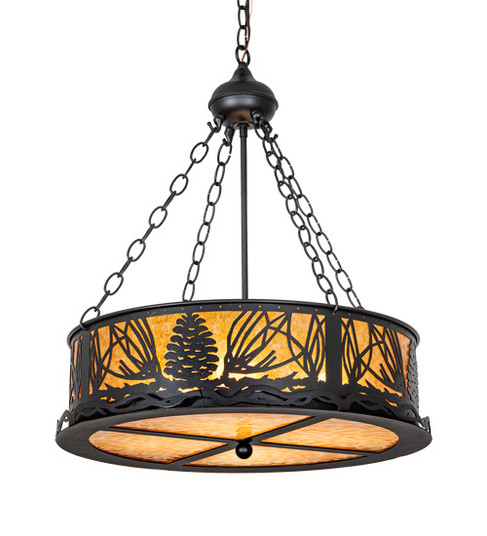 Mountain Pine Four Light Pendant in Textured Black (57|220141)