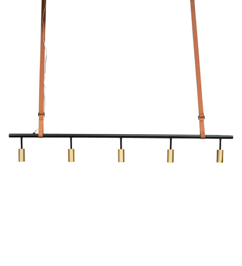 Graton Five Light Pendant in Matte Black And Satin Brass (57|217279)